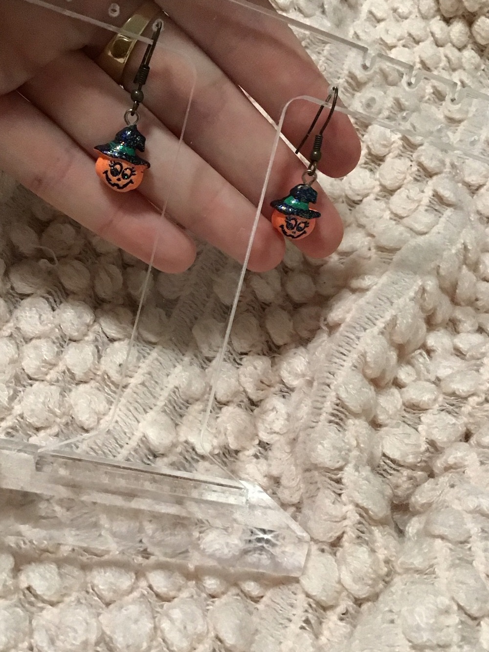 Halloween Pumpkin jack-o-lantern Dangle Earrings